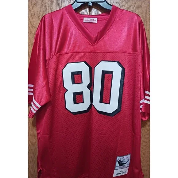 Jerry Rice (Mitchell/Ness)-(49ners)-(1994)-(Jersey)-(Red)-(Used)-(Sixe-XL)-$85 - Picture 1 of 9
